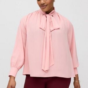 Torrid Size 1 Light Pink Blouse with Bow
